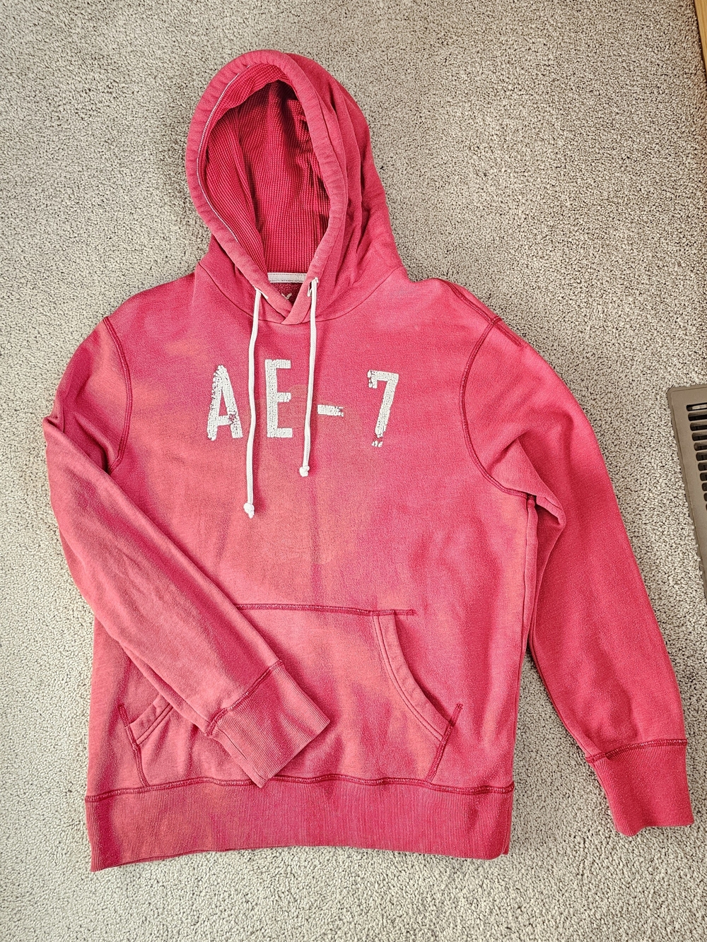 American Eagle Outfitters Red AE-7 Pullover Hoodie